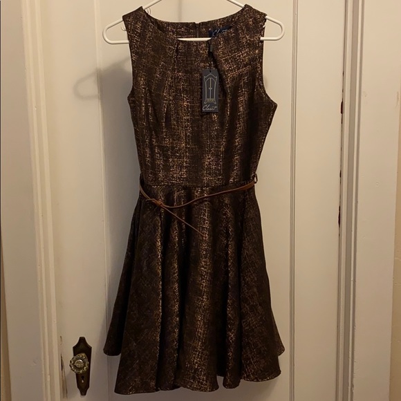 Modcloth Dresses & Skirts - NWT ModCloth Luck Be A Lady Dress in Brown Shimmer